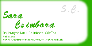 sara csimbora business card